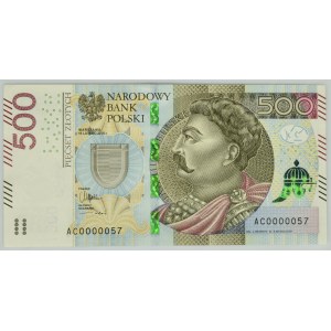 500 zloty 2016 - AC 0000057 - low number