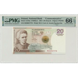 20 złotych 2011 - Maria Skłodowska Curie - PMG 66 EPQ