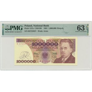 1 milion złotych 1991 - B - PMG 63 EPQ - rzadka seria