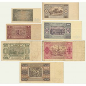 Komplet, 2 - 500 złotych 1948 (7 szt.)