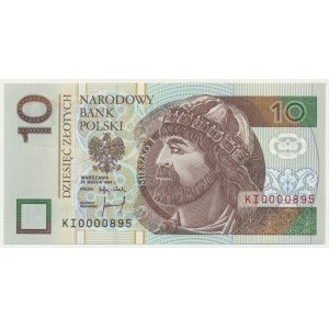 10 złotych 1994 - KI 0000895 - niski numer seryjny