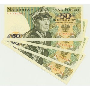 Zestaw, 50 złotych 1975-82 (4 szt.)