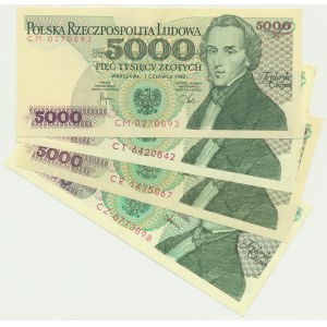 Zestaw, 5.000 złotych 1982-88 (4 szt.)