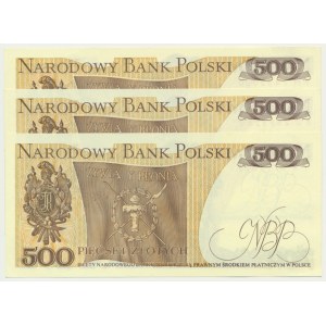 500 gold 1982 (3 pcs.) - various series