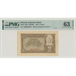2 złote 1941 - AB - MUSTER - PMG 63