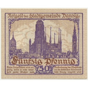 Danzig, 50 Pfennig 1919 - purple -