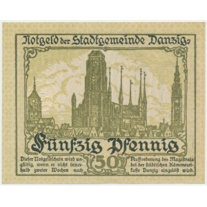 Danzig, 50 Pfennige 1919 - green -