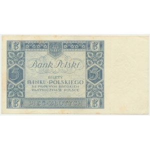 5 złotych 1930 - Ser. AA. - rzadka pierwsza seria