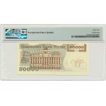 50.000 złotych 1989 - AA 0000891 - PMG 64 EPQ - niski numer seryjny