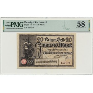 Danzig, 20 Mark 1918 - PMG 58