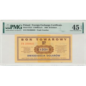 Pewex, 20 dolarów 1969 - FH - PMG 45 EPQ