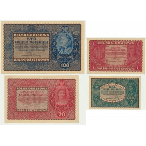 Zestaw, 1/2 - 100 marek 1919-20 (4 szt.)