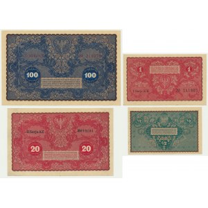 Zestaw, 1/2 - 100 marek 1919-20 (4 szt.)