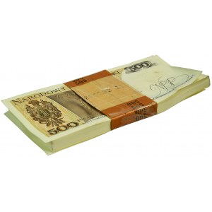 Paquet bancaire incomplet 500 zloty 1982 - FM - (83 pièces).