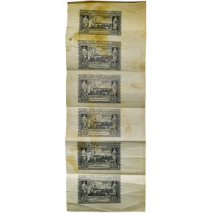 Fragment arkusza 20 złotych 1940 - bez serii i numeratora - (6 szt.)