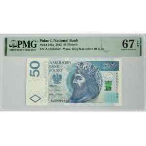 50 złotych 2012 - AA - PMG 67 EPQ