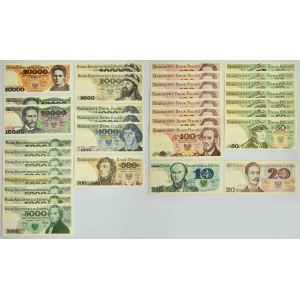 Zestaw, 10-20.000 złotych 1975-89 (ok. 35 szt.)