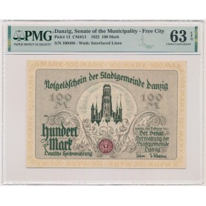 Gdaňsk, 100 marek 1922 - PMG 63 EPQ