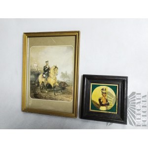 Dwa Obrazki przedstawiające Żołnierzy Królestwa Kongresowego - Powstanie Listopadowe 1830/31