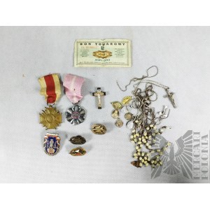 Verschiedenes - Devotionalien, Abzeichen, einschließlich des Verdienstkreuzes und des Abzeichens Für vorbildliche Dienste für die MO.