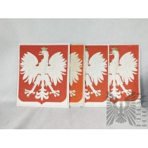 Vintage - Sada 4 znakov Poľskej republiky s národným orlom