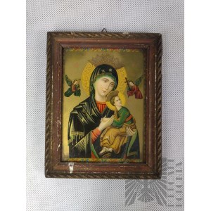 IIRP - Przedwojenny Warszawski obrazek z wizerunkiem Matki Boskiej z dzieciątkiem