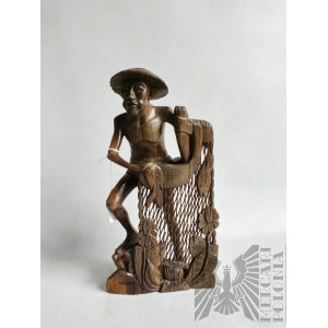 Exotic Wooden Figure - Chinese Fisherman