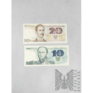 Satz von PRL Polen Banknoten - 10, 20PLN