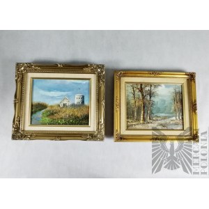 Paar Gemälde Landschaften (J. Medina und A. Rora)