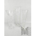 PRL - 3 vintage krištáľové vázy