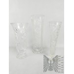 PRL - 3 vintage křišťálové vázy