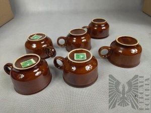PRL - Zestaw Ceramicznych Talerzy Pruszków wzór 