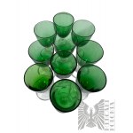 PRL - Sada zelených sklenic na likér/vodku