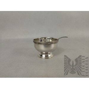 Plated Sugar Bowl with Spoon