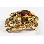 Victorian Gold Brooch with Citrine, 375/9K Gold