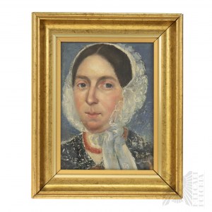 Portret Mieszczanki Biedermeier - Autor Nienotowany