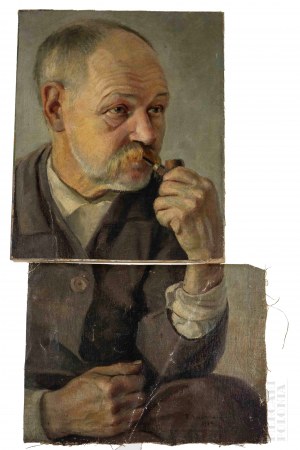Romuald Smorczewski (1901-1962), Portret Mężczyzny z Fajką  1929 (wycięty)