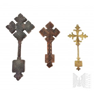 Tři koptské modlitební kříže