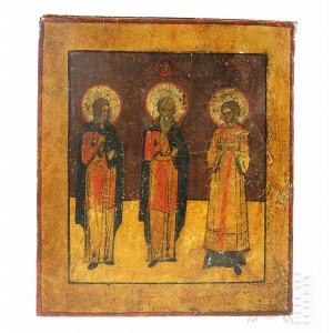 18th Century Icon Holy Martyrs of Guriy, Samon and Aviv.