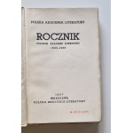 ANNUAL OF THE POLISH ACADEMY OF LITERATURE Edition 1937, mimo jiné o Mickiewiczovi Panu Tadeuszi
