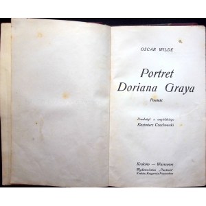 WILDE Oskar - PORTRET DORIANA GRAYA Wydanie pierwsze