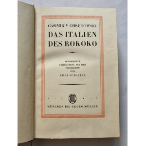 CHŁĘDOWSKI Casimir - DAS ITALIEN DES ROKOKO, 1915
