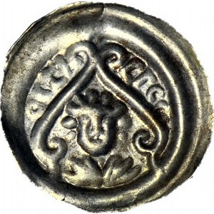 RR-, Leszek Biały 1194-1227, Kraków, Brakteat, Głowa/Łuki/Hebrajski napis, R6?