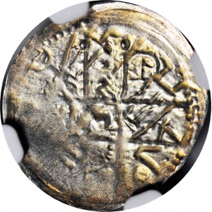 Bolesław I Wysoki 1163-1201, Denar ok. 1177-1201, Postacie/Krzyż, litery S-Σ, R2
