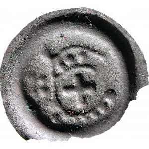 RR-, Zakon Krzyżacki, Brakteat 1236-1248, Toruń, Ramię z proporcem, 4 kule