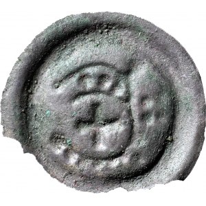 RR-, Zakon Krzyżacki, Brakteat 1236-1248, Toruń, Ramię z proporcem, 4 kule