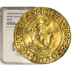 RRR- Zygmunt II August, Dukat 1554, Gdańsk, R6