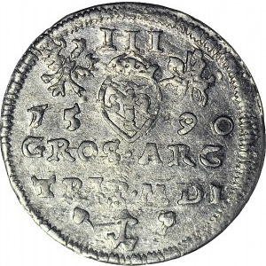 RR-, Zygmunt III Waza, Trojak 1590, z prasy walcowej