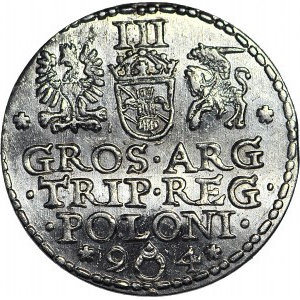 RR-, Zygmunt III Waza, Trojak 1594 Malbork, pierścień rozdziela datę, R3