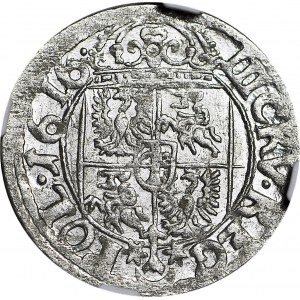 RR-, Zygmunt III, Trzykrucierzówka 1616 Kraków, herb Sas, R4, T.14